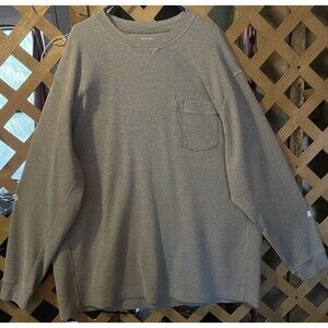 DULUTH Trading Co. Gray Waffle Knit Thermal Long Sleeved Men's Shirt 3XL